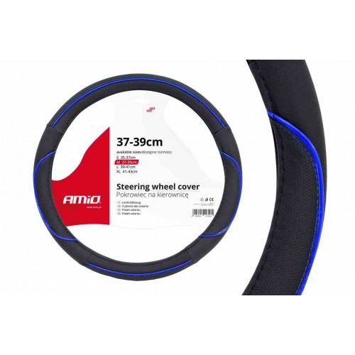 Κάλυμμα τιμονιού Medium 37-39cm Amio SWC-08-Μ 01363 (μαύρο-μπλε)