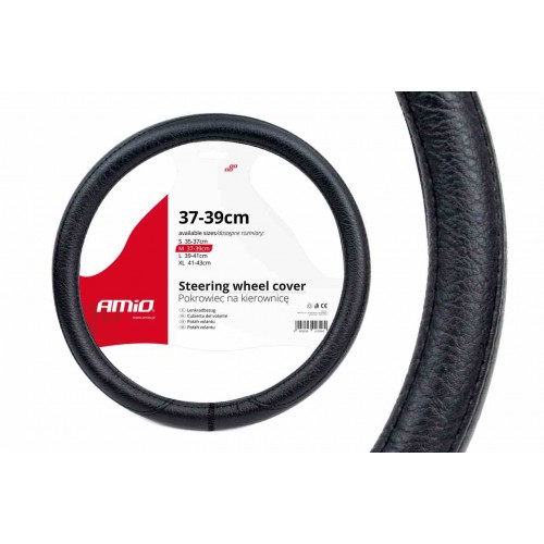 Κάλυμμα τιμονιού δέρμα Medium 37-39cm Amio SWC-16 01382