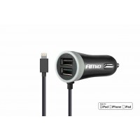 Φορτιστής αυτοκινήτου 12/24V Amio PCH PRO02 2x USB 2.4A +LIGHTING 02057