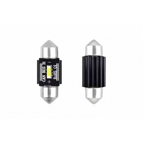 LED CANBUS AMIO 2τμχ 1SMD UltraBright 1860 Festoon 39mm White 12V/24V 3.1W 5600K 02443