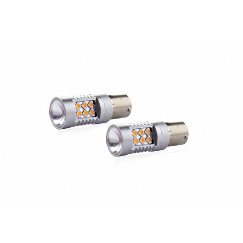 Λάμπες LED 2τμχ CANBUS 24SMD 3030 1156 (PY21W) πορτοκαλί 12V