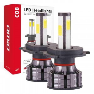 Σετ λαμπες LED H4 4 COB AMIO 12/24V 38W 6500K 3800lm 02843