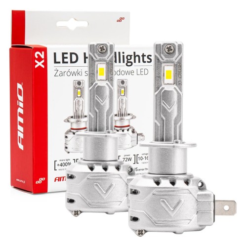 Σετ Λάμπες LED Χ2 ΑΜΙΟ H1 6500K +400% 72W 7920lm Canbus Mini 02970