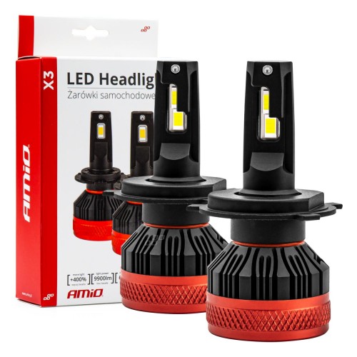Σετ Λαμπες LED X3 CANBUS H4 6500K 90W +400% 9900lm 02979