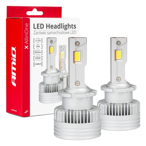 Σετ Λάμπες LED AMiO All in One D2S/D2R/D4S/D4R Canbus 12/24V 50W 6063lm 6000K (03670)
