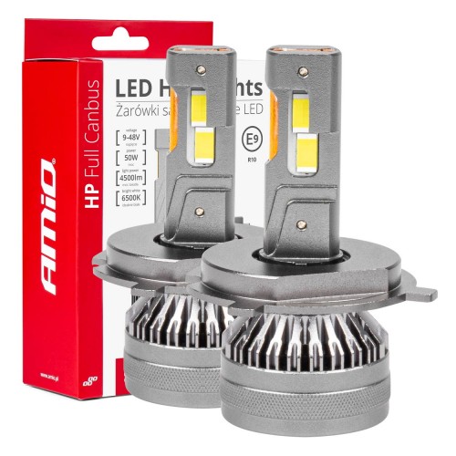 Σετ Λαμπες AMIO LED HP H4 6500K 50W 4500LMNS FULL CANBUS  2τμχ