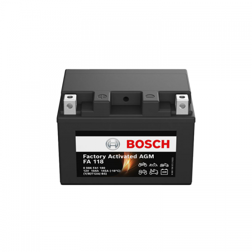 Bosch FA118 AGM Μπαταρία Μοτοσυκλέτας 12V 10Ah 145A (YT12A-BS) – Α+