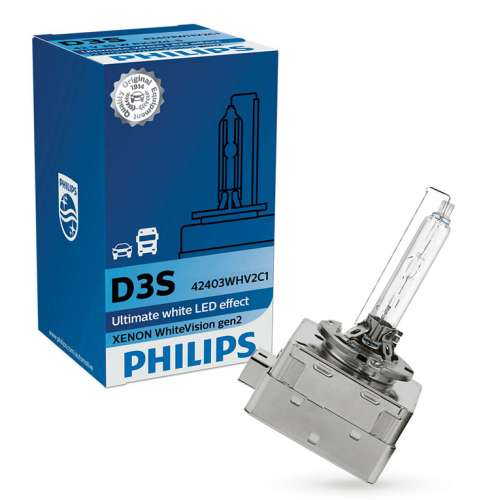 Λάμπα Philips D3S Xenon 42V 35W White Vision Gen2 +120% Περισσότερο Φως μέχρι και 5000Κ