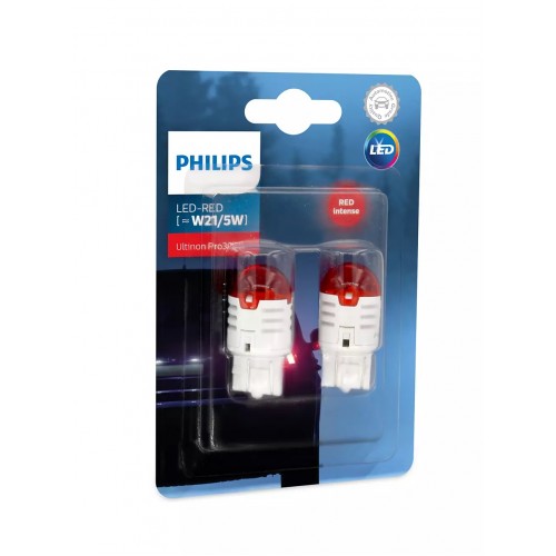 PHILIPS W21/5W Ultinon Pro3000 Led Red 12V 0.8/1.75W 11066U30RB2 2τμχ