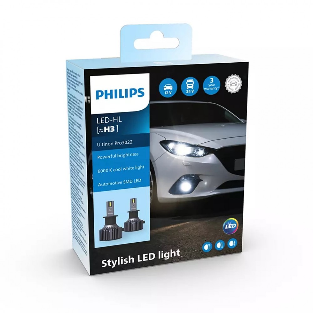 Philips Ultinon Essential Led H3 12/24V 18W 6000K 1600Lm 11336U3022X2 2τμχ Philips Ultinon Essential Led H3 12/24V 18W 6000K 1600Lm 11336U3022X2 2τμχ