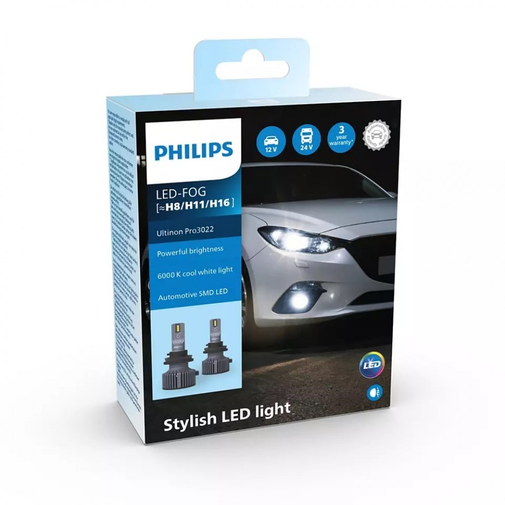 Philips Ultinon Essential Led Η8/Η9/Η16 12/24V 20W 6000K 1800Lm 11366U3022X2 2τμχ Philips Ultinon Essential Led Η8/Η9/Η16 12/24V 20W 6000K 1800Lm 11366U3022X2 2τμχ