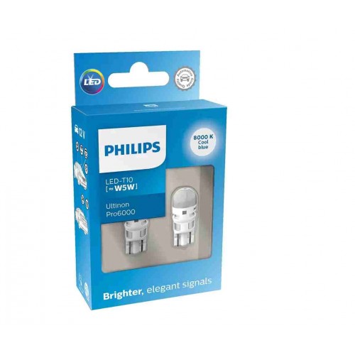 Philips Ultinon Pro6000 W5W T10 12V 8000K 2τμχ
