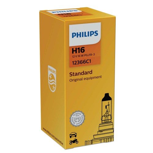 PHILIPS 12366C1 Λάμπα Αυτοκινήτου Αλογόνου 12V 19W H16 PGJ19-3