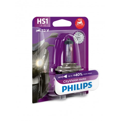 Philips City Vision Moto Βελτιωμένη Λάμπα Αλογόνου HS1-H4 35W