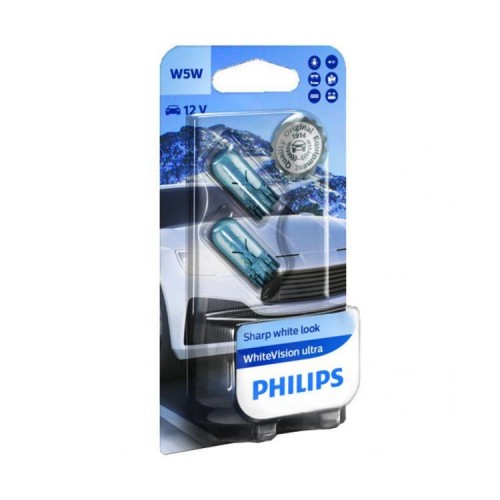 Λάμπες Philips W5W White Vision Ultra 12V 5W 4000K 2τμχ PHILIPS 12961WVUB2