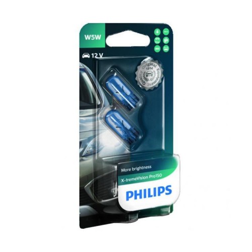 Λάμπες PHILIPS T10 W5W X-tremeVision Pro +150% 12V 5W PHILIPS 12961XVPB2
