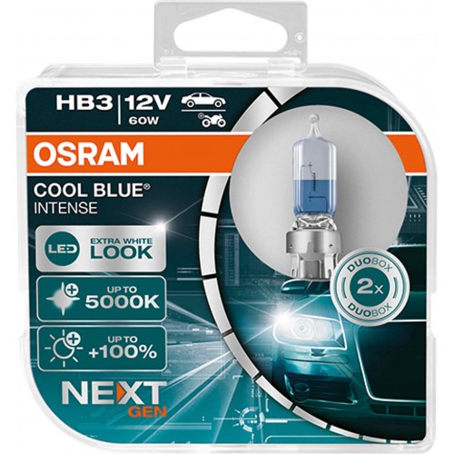 Λάμπες Osram HB3 12V 60W P20d Cool Blue Intense Next Gen 5000K +100% 9005CBN-HCB 2τμχ