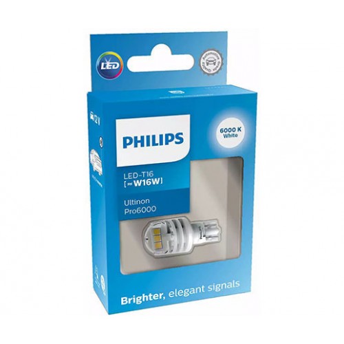 Philips Λάμπα Αυτοκινήτου Ultinon T16 LED 6000K 12V 16W 1τμχ 11067CU60X1
