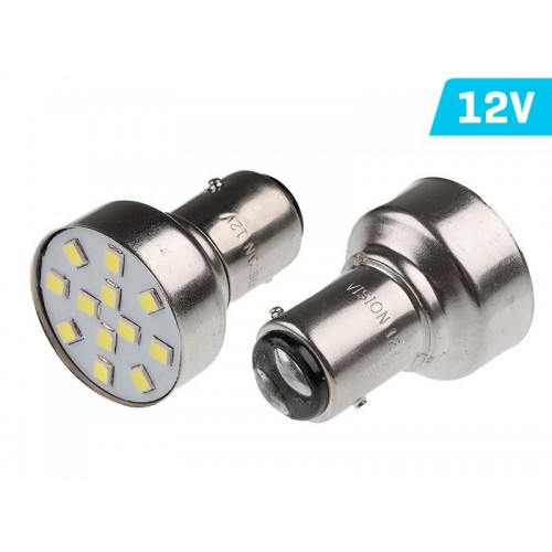 LED Vision  P21/5W BAY15D 12 5XMM LED 6500K 0.36W (2τμχ) 58331