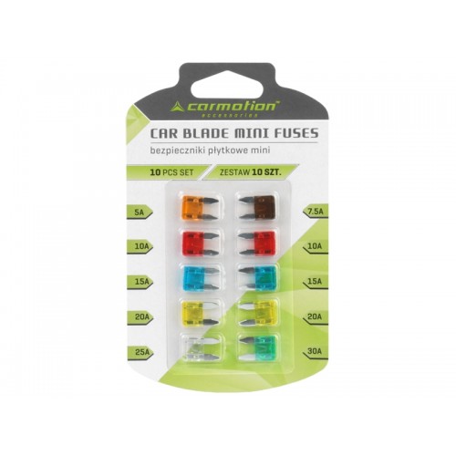 Ασφαλειες αυτοκινητου mini καρτελα 10τμχ CARMOTION 58396