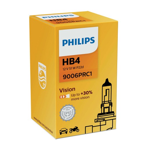PHILIPS 9006PRC1 Λάμπα Αυτοκινήτου Αλογόνου 12V 55W HB4 Vision +30% P22d