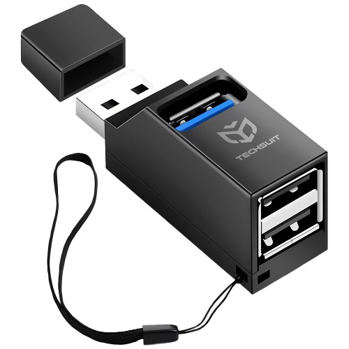 Techsuit Mini Docking Station EchoLink 3-σε-1 (H11) - USB to 3x USB (1x 3.0, 2x 2.0) - Μαύρο
