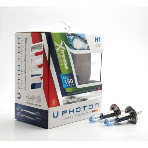 PHOTON ΛΑΜΠΕΣ 12V H1 55W P14.5s +150% Xtreme Vision 2τμχ