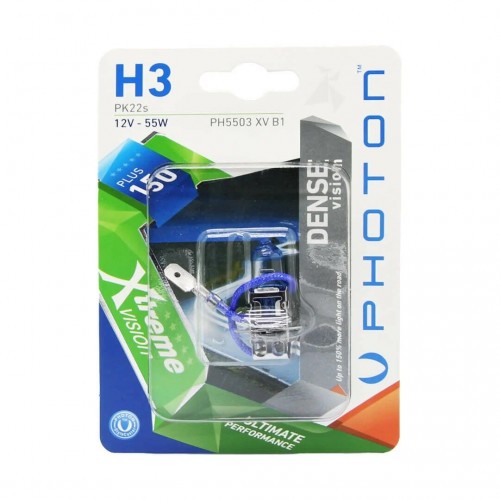 Λαμπα PHOTON 12V Η3 12V 55W PK22s XtremeVision +150% 1τεμαχιο