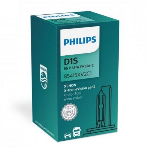 Λάμπα Philips Xenon D1S X-Treme Vision Gen2 85V 35W +150% Περισσότερο Φως μέχρι και 4800Κ