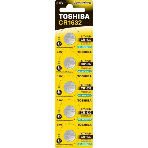 Μπαταρίες Λιθίου Toshiba CR1632 3V - Συσκευασία 5 Τεμαχίων (Blister)