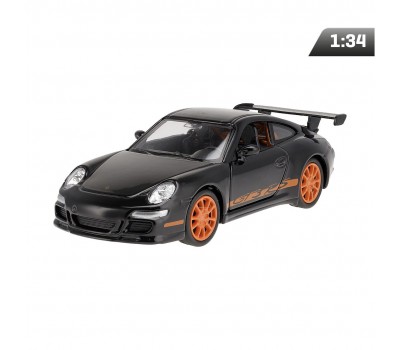 Μεταλλική Συλλεκτική Μινιατούρα Porsche 911 GT3 RS υπό Κλίμακα 1:34 με Ανοιγόμενες Πόρτες (Μαύρο/Πορτοκαλί) Welly – A30951