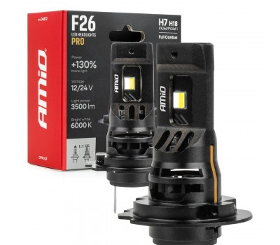 Amio F26 Pro LumiTec Limited H7 / H18 Σετ Λάμπες LED 12V-24V 68W 6000K 3500LM Full Canbus (Ζεύγος) - 04872
