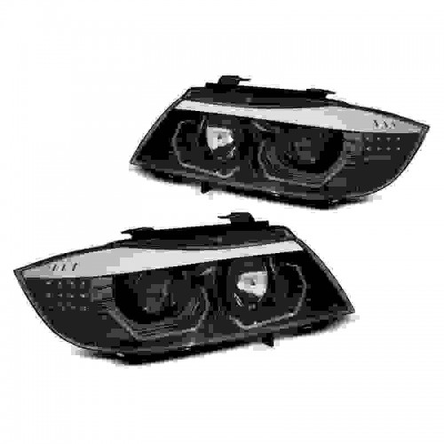 Μπροστινά Φανάρια 3D Led φιμέ BMW 3 E90 / E91 05-08
