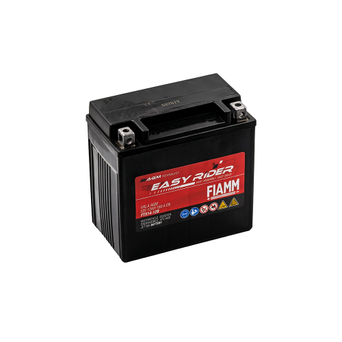 Μπαταρία Μοτοσυκλέτας FIAMM Easy Rider VRLA AGM 12V 12Ah 190A – FTX14-12B / YTX14-BS (Αριστερός Πόλος +)