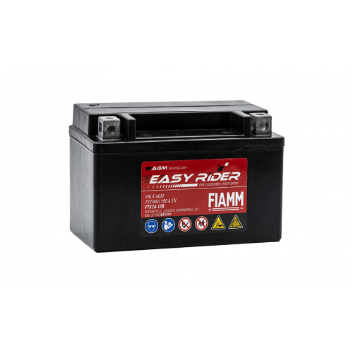 Μπαταρία Μοτοσυκλέτας FIAMM Easy Rider VRLA AGM 12V 6Ah 100A – FTX7A-12B / YTX7ABS (Α+)