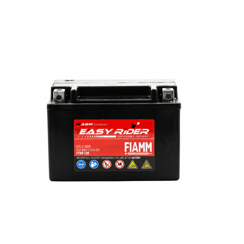 Μπαταρία Μοτοσυκλέτας FIAMM Easy Rider VRLA AGM 12V 8Ah 110A – FTX9-12B / YTX9BS (Α+)