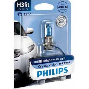 Λάμπες PHILIPS H3 Crystal Vision 12V 55W 4300K 1Τμχ PHILIPS 12336CVB1