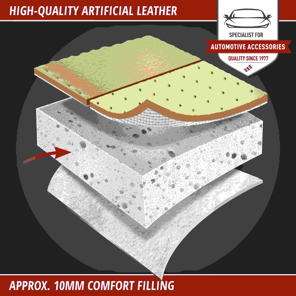 Πλατοκαθισμα αυτοκινήτου δερματίνη μπεζ LEWIS 1τμχ 