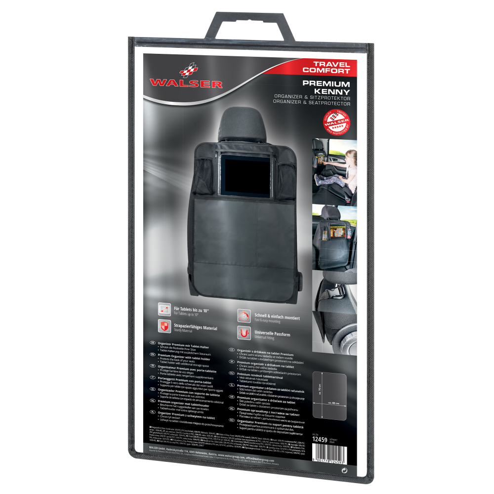 Προστατευτικό πλάτης καθίσματος -Organizer με θήκη στήριξης για Tablet Walser 12459