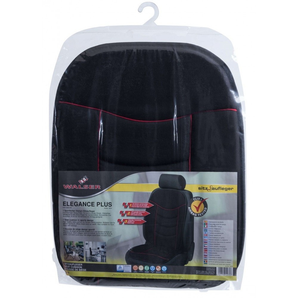 Walser πλατοκαθισμα αυτοκινήτου Pad Elegance Plus Μαυρο/Κοκκινο 14275