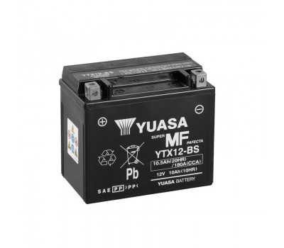 Μπαταρία Μοτοσυκλέτας Yuasa YTX12-BS Κλειστού Τύπου (MF) 12V 10AH 180A A+