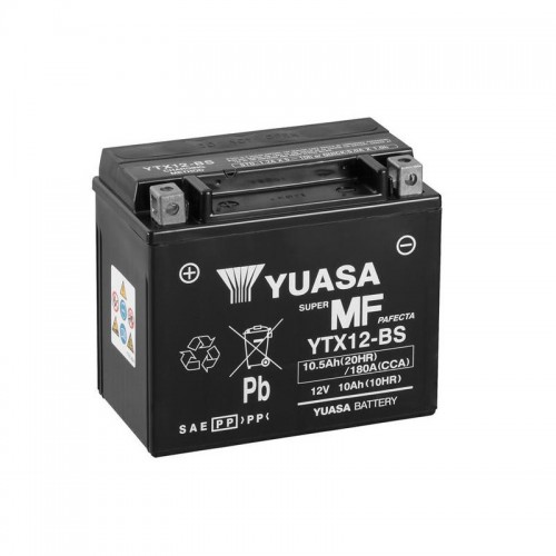Μπαταρία Μοτοσυκλέτας Yuasa YTX12-BS Κλειστού Τύπου (MF) 12V 10AH 180A A+