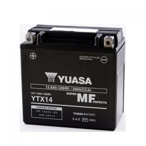 Μπαταρία Μοτοσυκλέτας Yuasa YTX14BS Κλειστού Τύπου (MF) 12V 12.6Ah 200A
