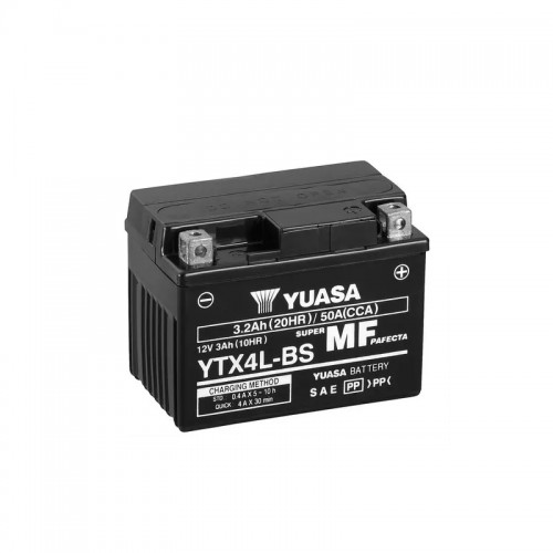 Μπαταρία Μοτοσυκλέτας Yuasa YTX4L-BS Κλειστού Τύπου (MF) 12V 3.2Ah 50A Δ+