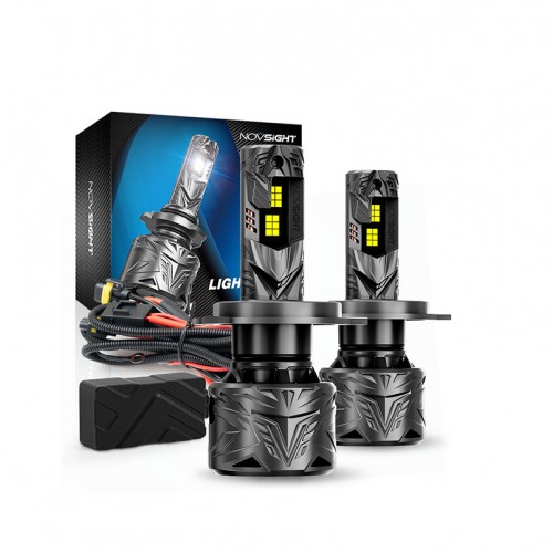 Novsight N70 Series – Λάμπες LED Αυτοκινήτου H7 6500K 240W 50000LM με Εξωτερικό Canbus Decoder & Ρελέ (Σετ 2 Τμχ)