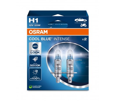 Osram Cool Blue Intense Next Generation – Λάμπες Αυτοκινήτου H1 12V 55W P14.5s 5000K +100% (Σετ 2 Τμχ) – 64150CBN-2HB