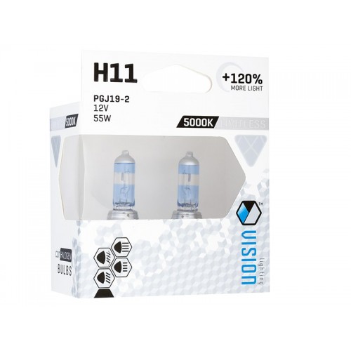 Σετ Λάμπες Αυτοκινήτου H11 12V 55W 5000K Limitless White +120% VISION (2 Τεμάχια) – 58862