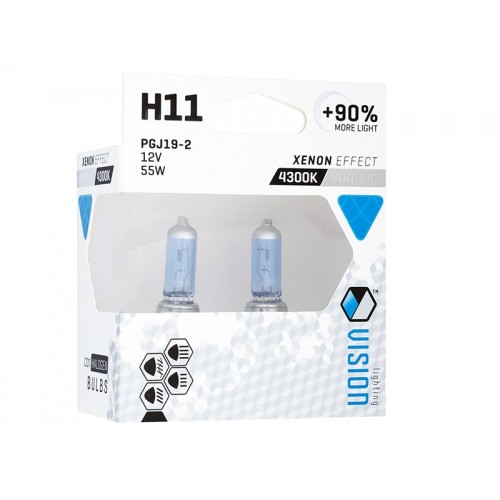 Σετ Λάμπες Αυτοκινήτου H11 12V 55W PGJ19-2 U Arctic White Xenon Effect +90% VISION (2 Τεμάχια) – 58861