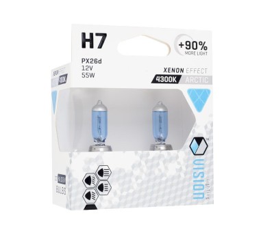 Σετ Λάμπες Αυτοκινήτου H7 12V 55W PX26d U Arctic White Xenon Effect +90% VISION (2 Τεμάχια) – 58793