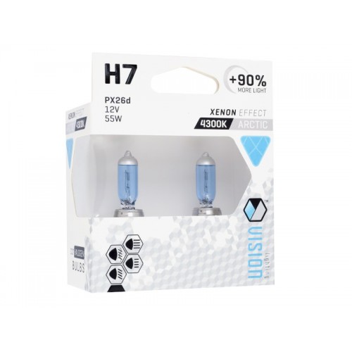 Σετ Λάμπες Αυτοκινήτου H7 12V 55W PX26d U Arctic White Xenon Effect +90% VISION (2 Τεμάχια) – 58793